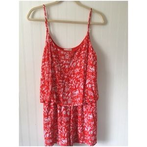 Everly Spaghetti Strap Romper in Floral Print